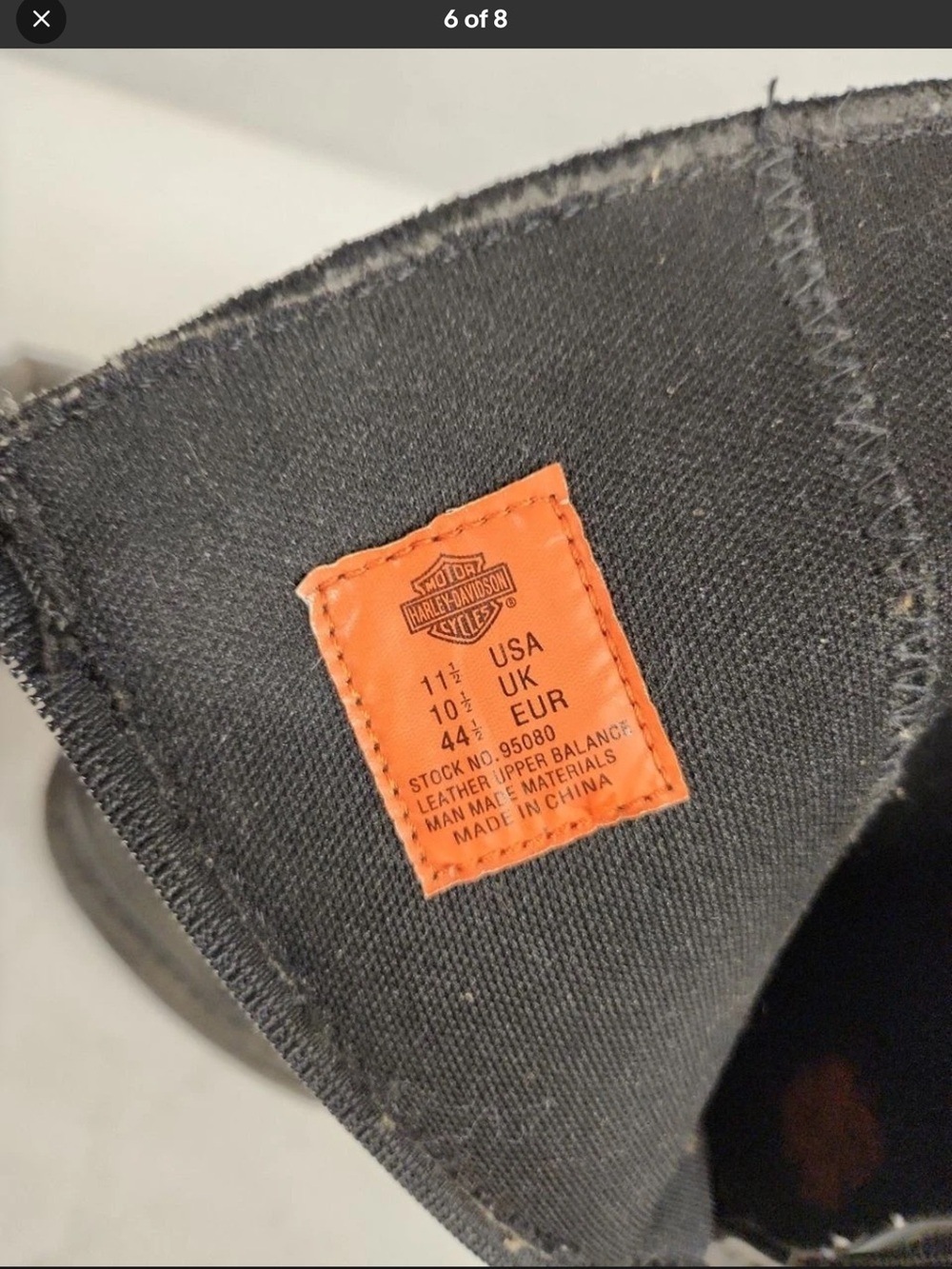 Distressed Classic Harley-Davidson Men's Black Boots Size 11.5 - Picture 6 of 9